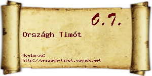 Országh Timót névjegykártya