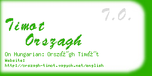 timot orszagh business card